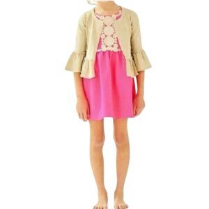 Youth Girl's L Lilly Pulitzer Gold Langley Sweater